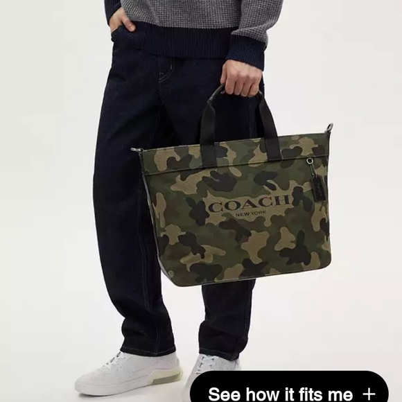 NEW! Men's Tote 38 with Camo Print in Gunmetal /Green Multi [only 1 left!] - Picture 6 of 8